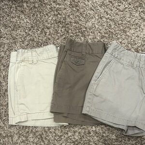 LOFT 3 pairs neutral Chino Shorts size 0